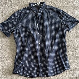 H&M Blue and White Casual Button Down Shirt